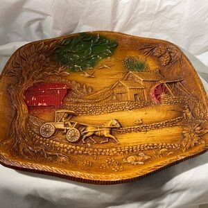Vintage Molded material Decorative Rural Scenery Wall Art